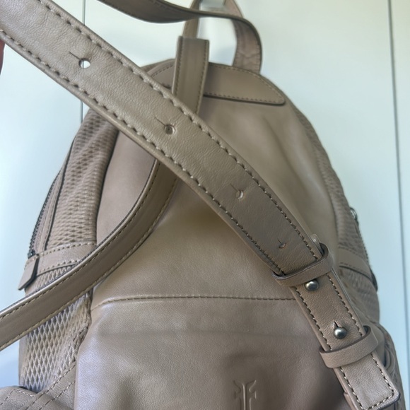 Frye Lena perforated leather backpack, taupe - Picture 6 of 13